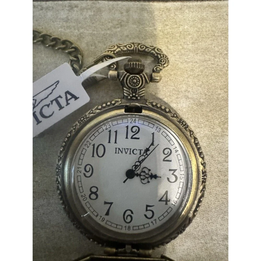 Poker Players Vintage Style Invicta Royal Flush Pocket Watch Bronze 47mm